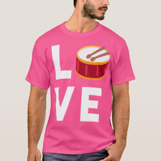 T-shirt I Love Drums Drum Lover Musique Drumming Cadeau