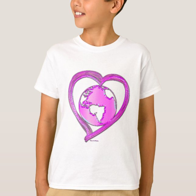 T-shirt I LOVE EARTH (Pink) Series (Devant)