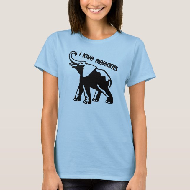 T-shirt I Love Elephants Chemise (Devant)