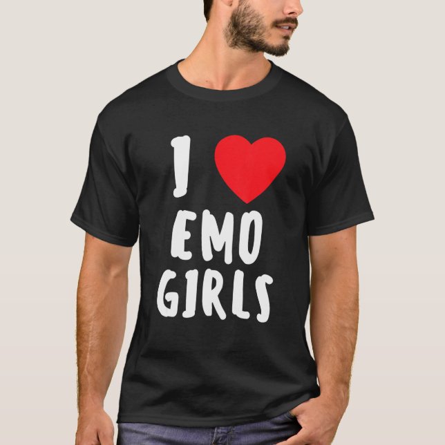 T-shirt I Love Emo Girls I Heart Emo Girls 14 (Devant)