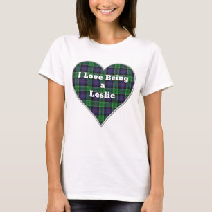 T-shirt I Love Être un clan Leslie Chasse Tartan Coeur