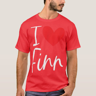 T-shirt I Love Finn Nom Personnalisé Fille Femme BFF Frien