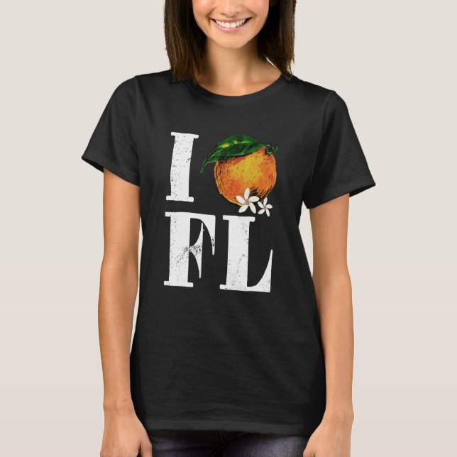 T-shirt I Love Florida Orange Fruits States American (Devant)
