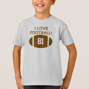 T-shirt I Love Football Player Numéro