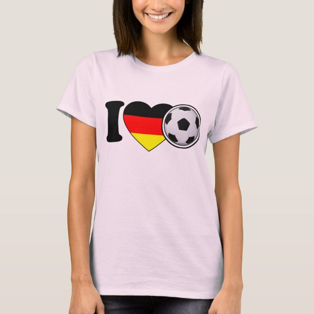 T-shirt "I Love Football" Tee-shirt féminin Allemagne Germ (Devant)