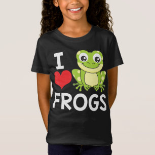 T-Shirt I Love Frogs Funny Animal Frog Lover Amphibian