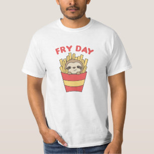 T-shirt I Love Fry Day Funny Sloth French Fries Vendredi