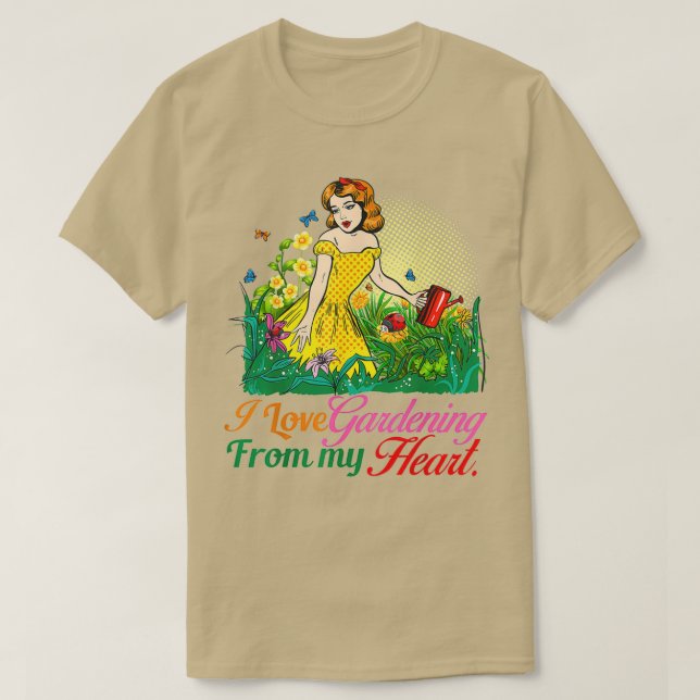 T-shirt I Love Gardening From My Head Funny Gardening Plan (Design devant)