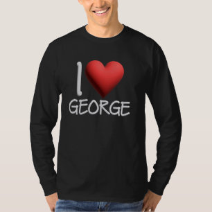 T-shirt I Love George Nom Hommes Personnalisés Guy BFF Ami
