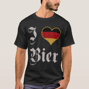 T-shirt I Love German Bier Oktoberfest Munich Boisson Bier