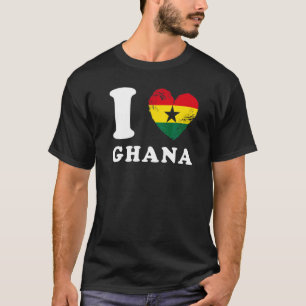 T-shirt I Love Ghana Heart Flag Ghana