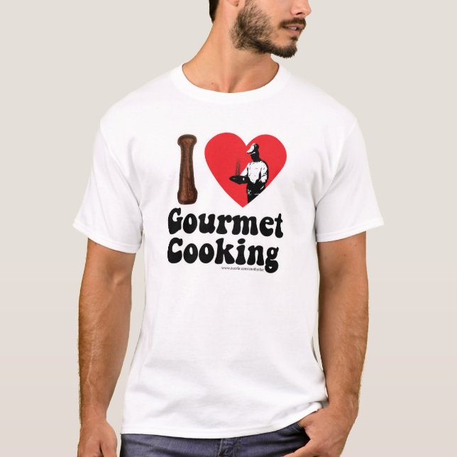 T-shirt I Love Gourmet Cuisine Heart Logo Design (Devant)