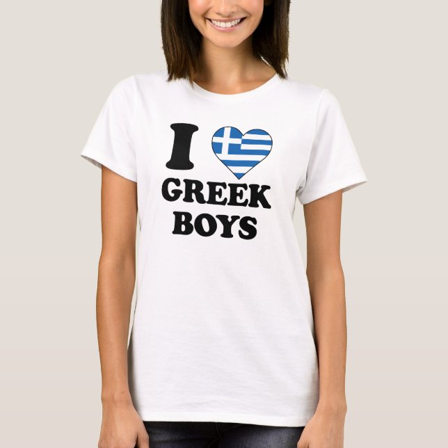 T-shirt I love Greek Boys (Devant)