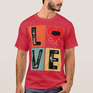 T-shirt I Love Guinea Pig Animal Lover Valentine's Day Gui