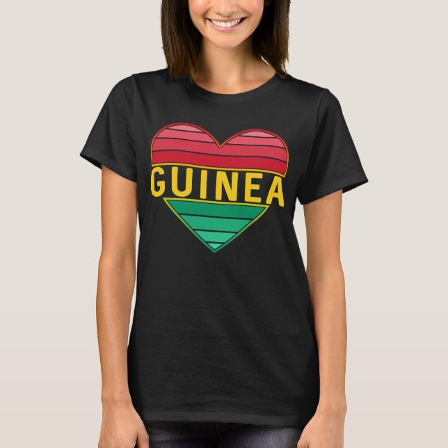 T-shirt I Love Guinée, Coeur guinéen (Devant)