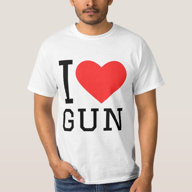 T-shirt I love gun (Devant)
