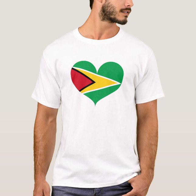 T-shirt I Love Guyana Flag (Devant)