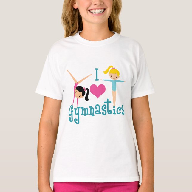 T-shirt I Love Gymnastique mignonne Gymnaste Kids (Devant)