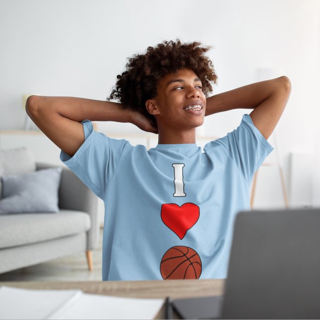 T-shirt I Love/Heart Basketball Boys Basketball Player (Créateur téléchargé)
