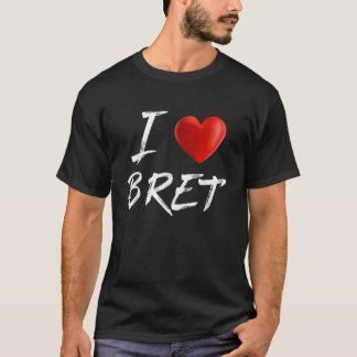 T-shirt I Love Heart BRET Nom de famille