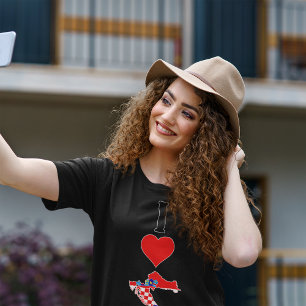 T-shirt I Love Heart Croatie Femmes Croatie Prix National 