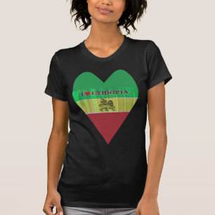 T-shirt I Love Heart Ethiopie : Drapeau Art Motif