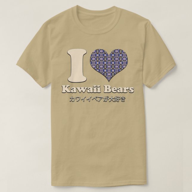 T-shirt I Love Heart Kawaii Bears Premium  (Design devant)