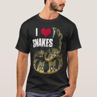 T-shirt I Love Heart Snake Lover