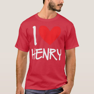 T-shirt I Love Henry Nom Coeur Personnalisé Hommes Guy BFF