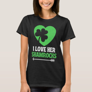 T-shirt I Love Her Shamrock St Patrick's Day Matching Cou