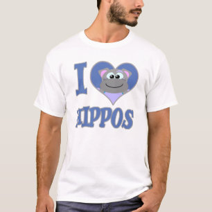 T-shirt I Love hippopotames