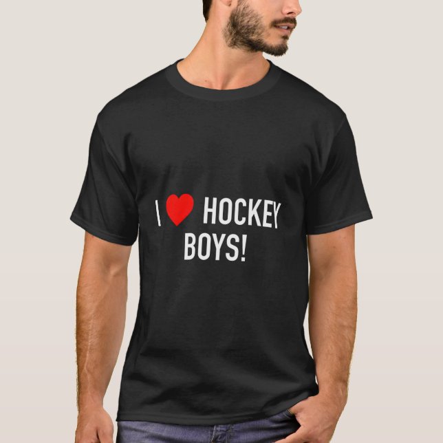 T-shirt I Love Hockey Novelty Fun Style (Devant)