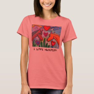 T-shirt I Love Horses Bay T