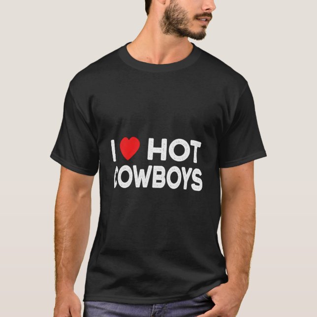 T-shirt I Love Hot Cow Red He Love Cow (Devant)