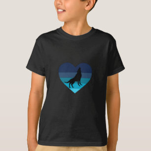 T-shirt I Love Howling Wolves Retro Heart