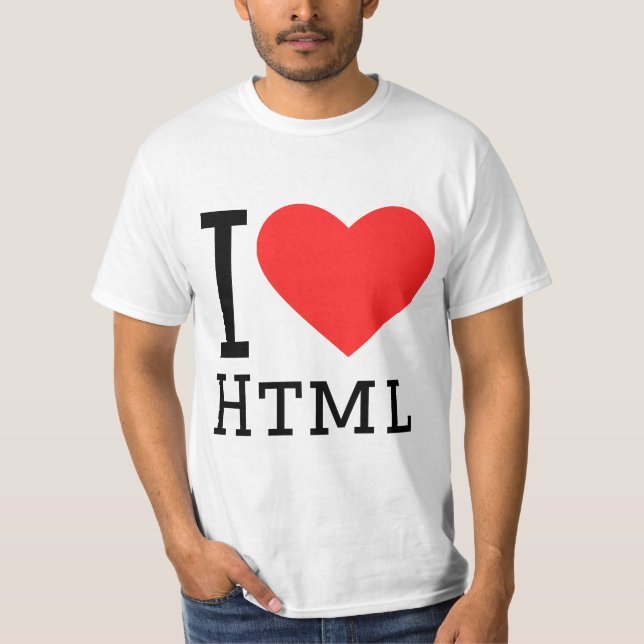 T-shirt I love html (Devant)