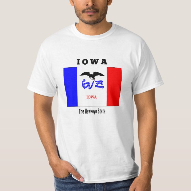 T-shirt I Love Iowa, l'État Hawkeye, (Devant)