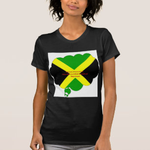 T-shirt I Love Jamaica Text on Flag Art Print