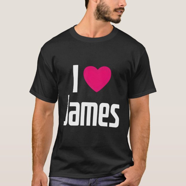T-shirt I Love James K He I He James (Devant)