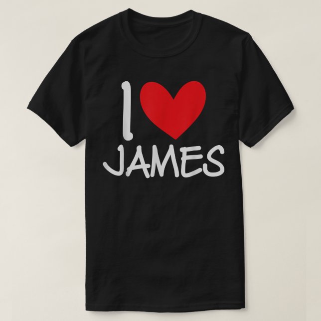 T-shirt I Love James Nom Hommes Personnalisés Guy BFF Ami (Design devant)