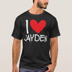 T-shirt I Love Jayden Heart Name Personnalisé Men Guy BFF
