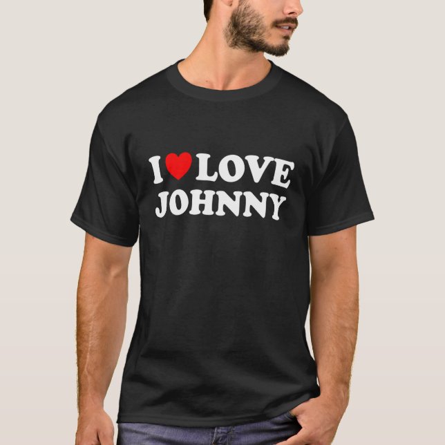 T-shirt I Love Johnny I Heart Johnny (Devant)
