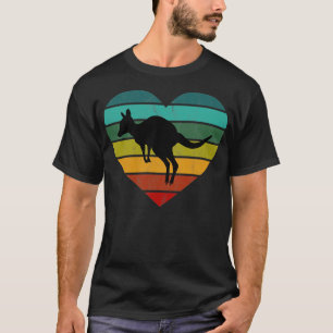T-shirt I Love Kangaroos Wallaby Coeur rétro