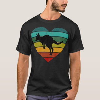 T-shirt I Love Kangaroos Wallaby Coeur rétro