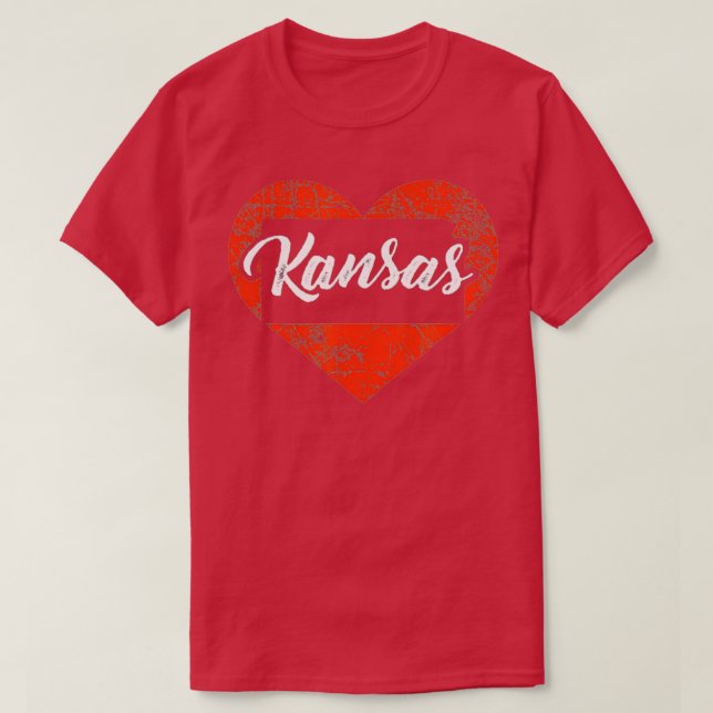 T-shirt I Love Kansas Funny Mignonne State Pride Heart Blé (Design devant)