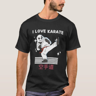 T-shirt I Love Karate Kawaii Panda Karate japonais Anime