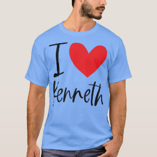T-shirt I Love Kenneth Nom Coeur Personnalisé Hommes Guy B
