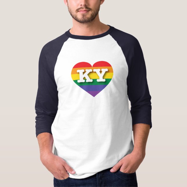 T-shirt I Love Kentucky Rainbow Heart (Devant)