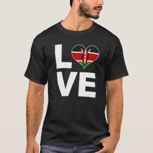 T-shirt I Love Kenya Heart Flag Kenya