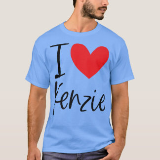 T-shirt I Love Kenzie Nom Fille Personnalisée Femme BFF Fr